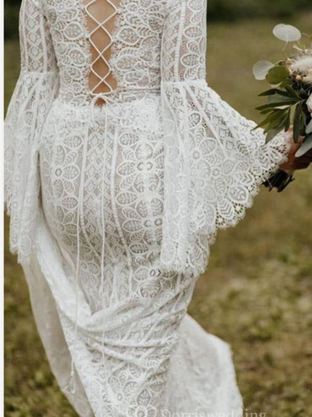 New with tags, boho lace wedding dress - Picture 3 of 15